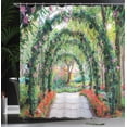 thumbnail image 4 of Ambesonne Garden Shower Curtain, Flower Arches Plants, 69"Wx84"L, Green Red, 4 of 5