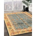 thumbnail image 3 of Ahgly Company Machine Washable Indoor Square Abstract Dark Gold Brown Area Rugs, 7' Square, 3 of 7