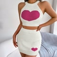 thumbnail image 5 of REORIAFEE Womens Summer Sets Outfits Workout Outfits Women's Sexy Casual Love Top Wrap Hip Skirt Set White L, 5 of 7