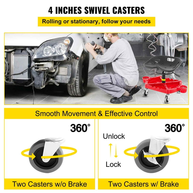 Rolling stool with brakes sales