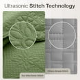 thumbnail image 6 of IR Imperial Rooms 3Pc-Embossed Bedspread Microfiber Floral Modern Quilt Set Lightweight California King Olive Green, 6 of 9