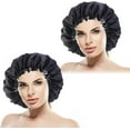 thumbnail image 2 of ORUYROP 2 Pcs Bonnets en Satin pour Femmes, Bonnet de Cheveux Réglable Double Couche avec Attache pour Cheveux Bouclés Naturels, 2 of 5