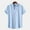 B-Light Blue, variant on Ecqkame Men's Casual Short Sleeve Turndown Collar Shirt Summer Top Solid Color Button Up Beach Blouse A-Black XXL