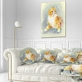thumbnail image 3 of Designart Hand Drawn Watercolor Cat - Animal Throw Pillow - 12x20, 3 of 5