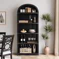 thumbnail image 1 of Librería Arqueada de 5 Estantes con Puertas, Librero Alto de Estilo Campestre para Oficina en Casa, Estante de Exhibición de Madera, 1 of 7