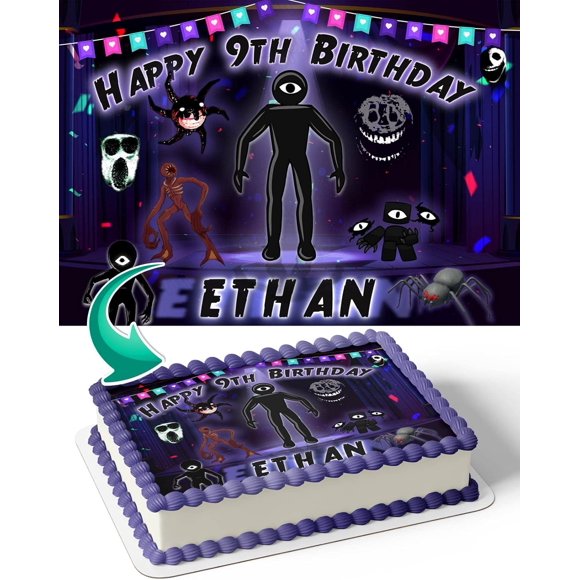 Cakecery Robox Edible Cake Image Topper Birthday Cake Banner 1/4 Sheet