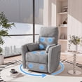 thumbnail image 2 of Vineego 360°Swivel Rocker Recliner Chair Armrest-Style Massage Recliner with Comfy High Back for Living Room,Loop Yarn Gray, 2 of 7