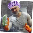 thumbnail image 3 of Paquete de 6 gorros de ducha de satén para mujer, forro de satén que reduce el encrespamiento, gorros grandes para proteger el cabello rizado., 3 of 5