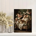 thumbnail image 2 of Floral Armchair Reading Rabbit Canvas Wall Art, Cottagecore Farmhouse Nursery Decor, 2 of 8