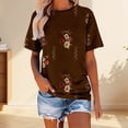 thumbnail image 2 of MEICHEN Womens Casual Short Sleeve Tops Neck T Shirts Summer Loose Fit Daily Wear Blouse for Women, 2 of 4
