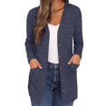 thumbnail image 2 of Women's Ribbed Knit Cardigan with Pockets Lightweight Long Sleeve Open Front Cover Up Cozy Lounge Wear for Fall, 2 of 9