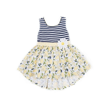 Striped Lemon Dress (Little Girls)