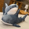 thumbnail image 3 of Jouet en Peluche Requin Mignon Oreiller de Lecture Animal en Peluche Doux 45cm Bleu, 3 of 6