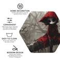 thumbnail image 4 of Honeii Dark Red Hooded Girl Print Leather Coaster Set of 6, Ideal for Safeguarding Your Furniture from Drinks Spills and Effortless Cleanup,Hexagon, 4 of 7
