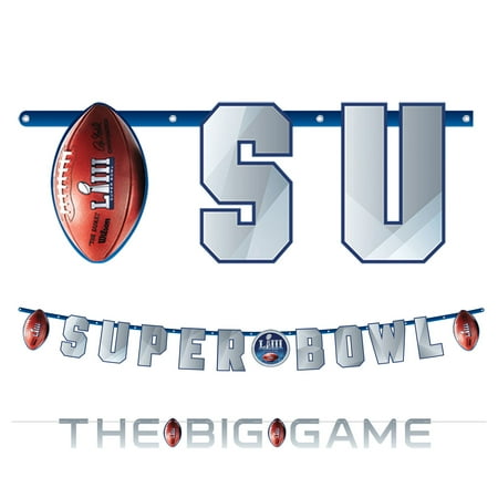 Super Bowl Dynasty Banner - Amscan 2019 Super Bowl LIII 53 Football Party Letter 9 ft Jointed Banner