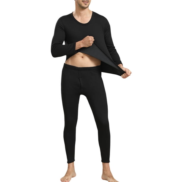 Ropa interior térmica para hombre, calzoncillos largos con forro de lana, conjunto de ropa interior larga para clima frío, parte superior e inferior de invierno