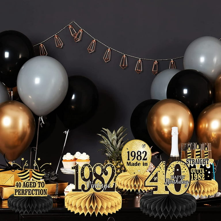 9PCS New Year Centerpieces for Table Decorations - Black & Gold