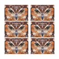 thumbnail image 2 of MKHERT Owl Head in Geometric Triangle Modern Illustration Placemats Table Mats for Dining Room Kitchen Table Decoration 12x18 inch,Set of 6, 2 of 4