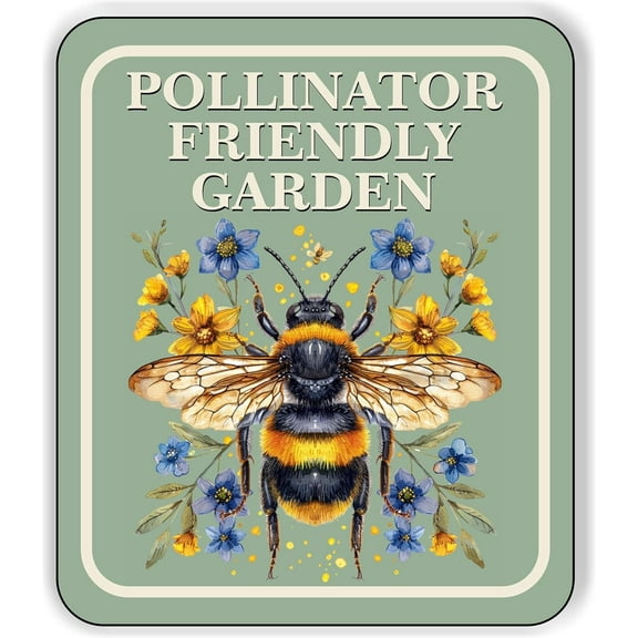 POLLINATOR FRIENDLY GARDEN BLUE Aluminum Composite Sign 8.5''x10''