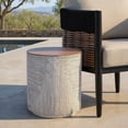 thumbnail image 2 of Safavieh Verona Outdoor Modern Cement Round End Table, White Glazed, 2 of 8