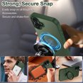 thumbnail image 4 of CASEFIV for iPhone 17 Case,with Magnetic Invisible Stand [Military Drop Protection] [Compatible with Mag-Safe] Shockproof Slim Translucent Case with 2 Screen Protector+2 Lens Protector,Green, 4 of 8