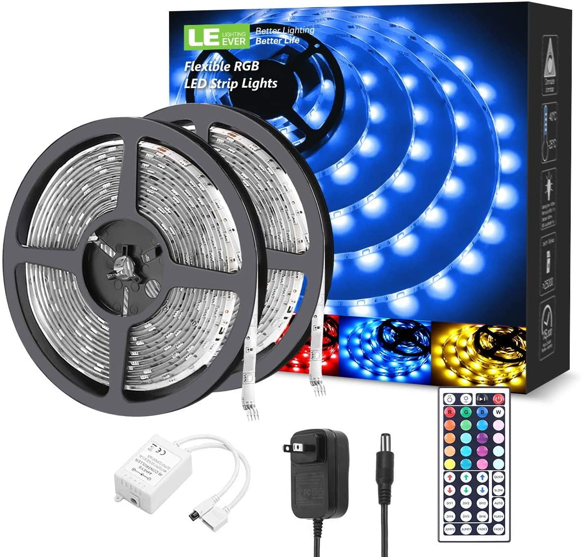 LED Strip Lights Kit, 32.8ft RGB LED Light Strips, Color Changing Light