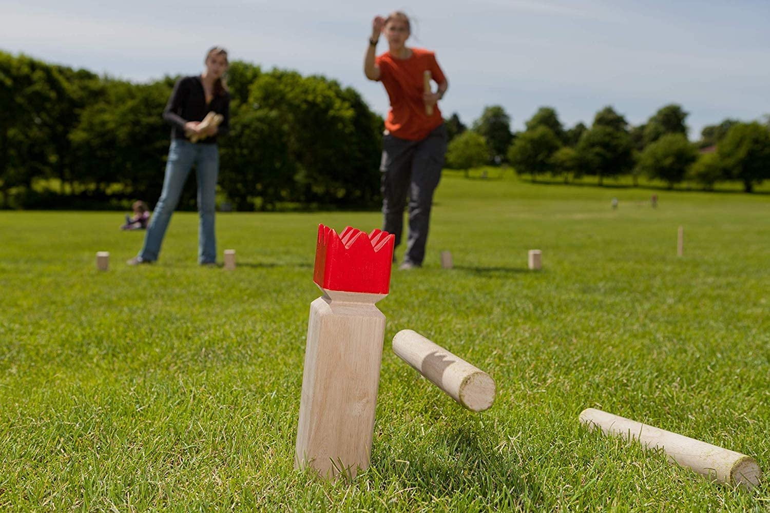 WE Games Outdoor Viking Kubb Chess Yard Game - Solid Natural Wood
