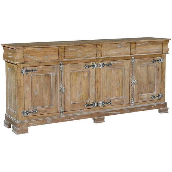 Louis Philippe Style Sideboard in Rustic Wood Finish