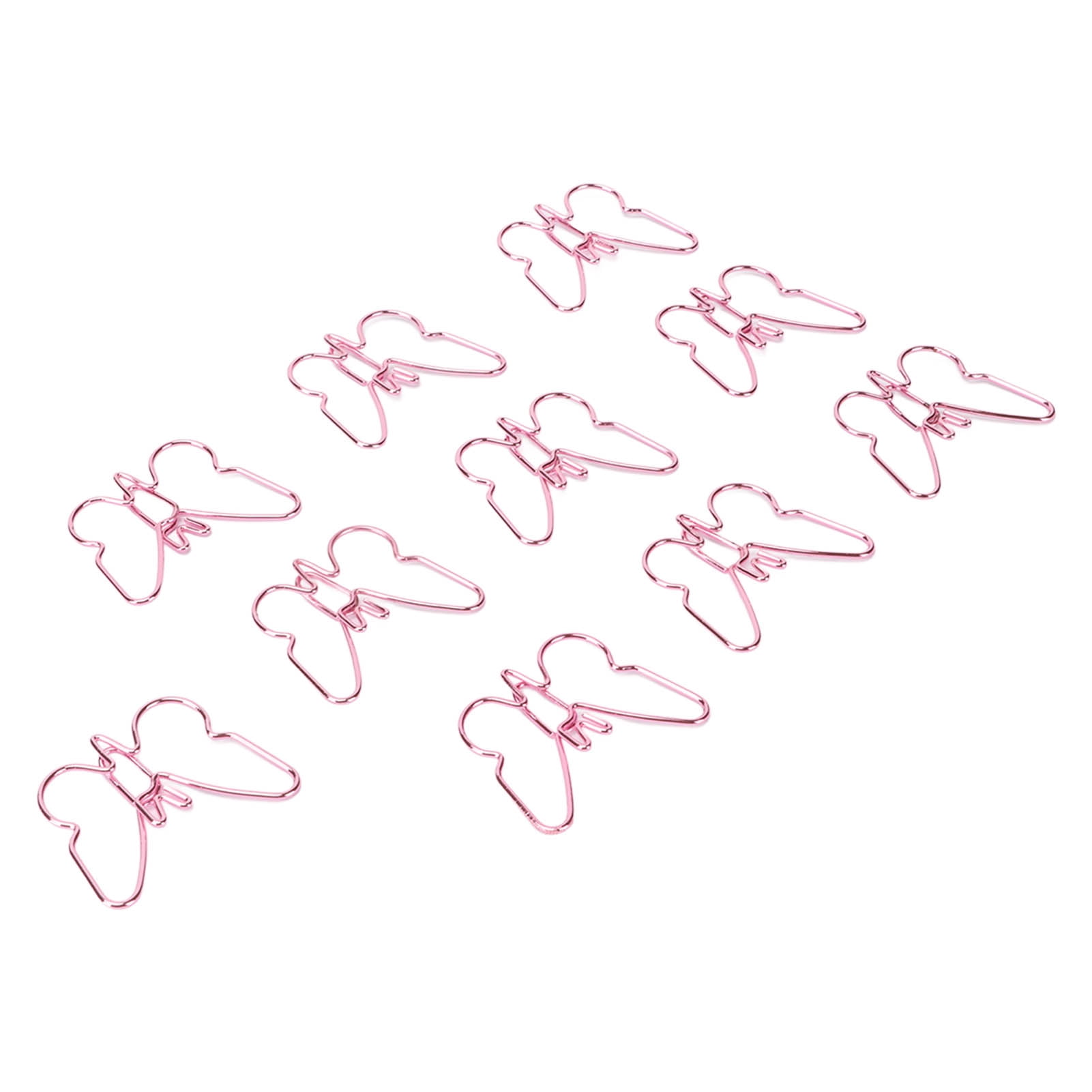 BOKYAN 100 Pcs Shaped Paper Clips Pink Butterfly Shape Metal Cute Style Portable Office Clips for Documents Planners and Crafts Perfect Desk Accessories (3.94 inches / 10 cm)