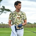thumbnail image 3 of Pofeuu Jungle Animals Print Men's Loose Fit Midweight Short-Sleeve Pocket Polo-4X-Large, 3 of 6