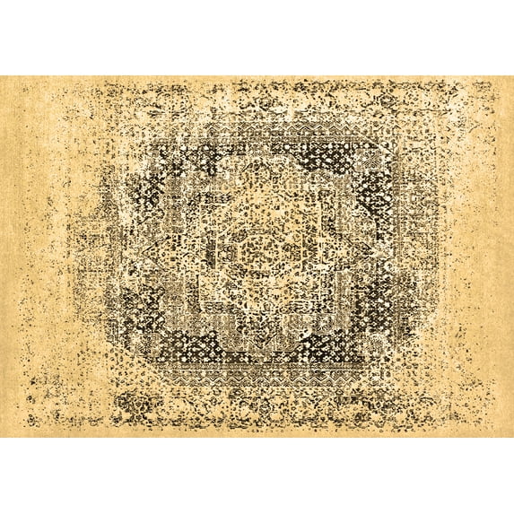 Ahgly Company Indoor Rectangle Oriental Brown Industrial Area Rugs, 7' x 10'