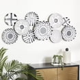 thumbnail image 2 of DecMode Black Metal Plate Wall Decor with Black Patterns, 2 of 8
