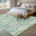 thumbnail image 4 of 5'x8' Area Rugs, Southwestern Teal Boho Indoor Outdoor Area Rug for Living Room Bedroom, Vintage Mexican Ethnic Flowers Washable Bathroom Rugs Kitchen Floor Carpet Mats Home Decor Aesthetic, 4 of 8
