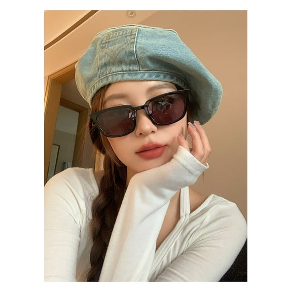 Women Beret Hat for Four Season Octagonal Hat Girls Spring Autumn Denims Breathable Headdress Soft Bonnet Hat