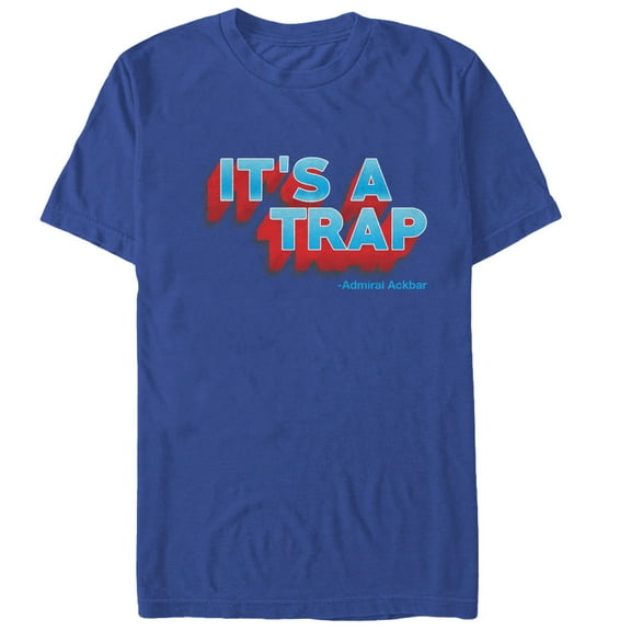Men's Star Wars It's a Trap Ackbar Quote Graphic Tee Royal Blue Medium