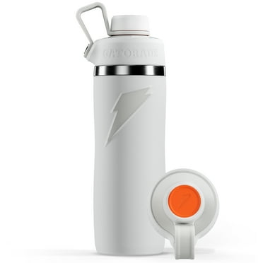Gatorade Overtime Stainless Steel White Twist Cap Metal Water Bottle, 22 fl oz