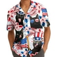 thumbnail image 5 of Funny Floral Tropical Patriotic Black Cat Hawaiian Shirt For Men Aloha Mens Hawaiian Shirts Short Sleeve Button Down Shirt, 5 of 7