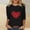 X-828Black, variant on YMNXA Women'S Valentine’S Day T Shirt 3/4 Sleeve Round Neck Love Heart Print Soft Comfortable Fashion Tee For Daily Wear Black L