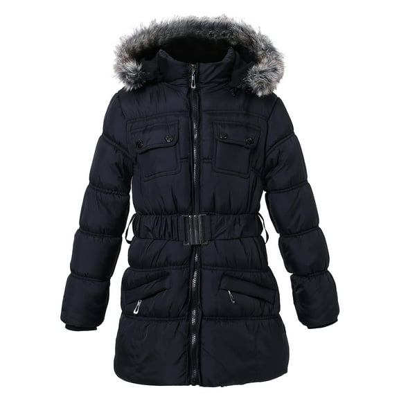 Richie House Little Girls Black Detachable Hood Alaskan Jacket 7