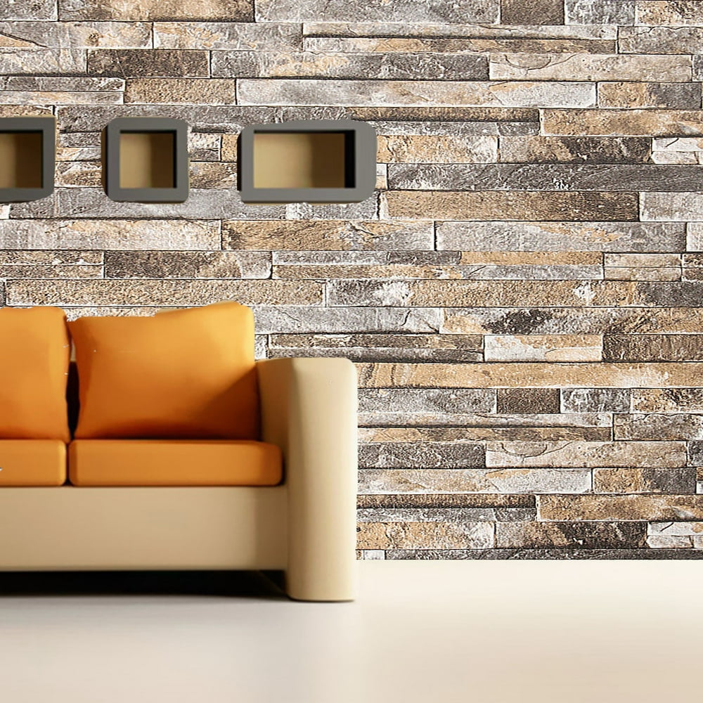 Brick Wallpaper,Self Adhesive Vintage Faux Brick Stone