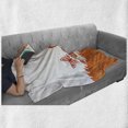 thumbnail image 6 of Orange Soft Flannel Fleece Throw Blanket, Rose Branch Motif with Floral Swirls in Old Fashioned Style Butterflies, Cozy Plush for Indoor and Outdoor Use, 50" x 70", Orange White, by Ambesonne, 6 of 6