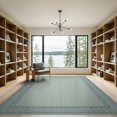 thumbnail image 2 of ODIKA 9'x12' Washable Area Rug Low Pile, Flatwoven, Navy Solid That Geometric Neutral Couch Modern Interlocking Border with Fret Motif for Great Room, Indoor Concept, Large Living, 2 of 7