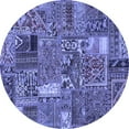thumbnail image 1 of Ahgly Company Machine Washable Indoor Round Patchwork Blue Transitional Area Rugs, 6' Round, 1 of 4