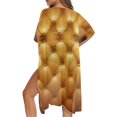 thumbnail image 5 of HELLHERO Casual Long Kimono Swimsuit Cover Up for Beach Polyester Lightweight Bathing Suit Cover Up Gold Tufted, 5 of 6