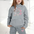 thumbnail image 2 of Girl's Outfit Set Letter Print Loose Hooded Sweatshirt and Pants Children Stylish Casual Fall Outfits, 2 of 4