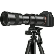 Professional 420-800mm Telephoto Zoom Lens for Wildlife Sports News Photography, Manual Focus with T-Mount, Compatible with Canon EF DSLR Cameras, Durable Build