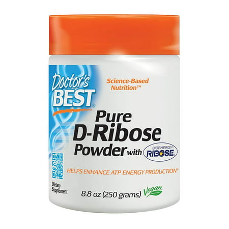 Doctor's Best D-Ribose with Bioenergy Ribose, Non-GMO, Vegan, Gluten Free, Energy Enhancement, 250 Grams, Helps support energy production in.., By Doctors