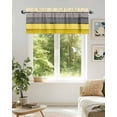 thumbnail image 2 of Farmhouse Rustic Wood Texture Kitchen Valances for Windows Yellow Grey Valance Curtains&nbsp; for Kitchen /Living Room/Bedroom/ Bathroom Decor, 54"x18 " ,Rod Pocket 1 Panel,, 2 of 7