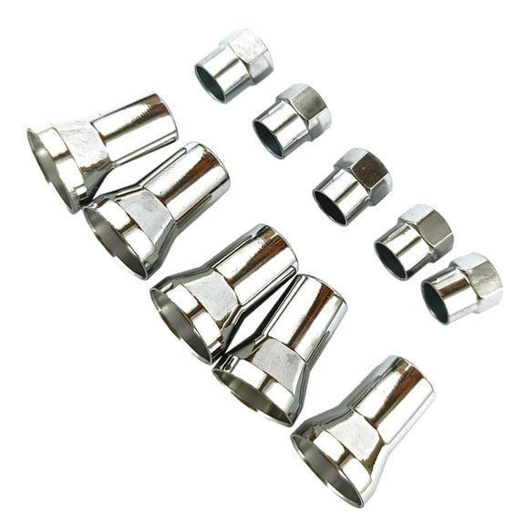Valve Stem Sleeves and Caps Kit with Unique Stylish Design for Car Use Silver Plastic 2 Sets