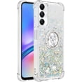 thumbnail image 3 of Glitter Clear Sparkly Bling Case for Samsung Galaxy A05s, Flowing Liquid Quicksand Cover with Diamond Ring Holder Case for Samsung Galaxy A05s  Silver, 3 of 14